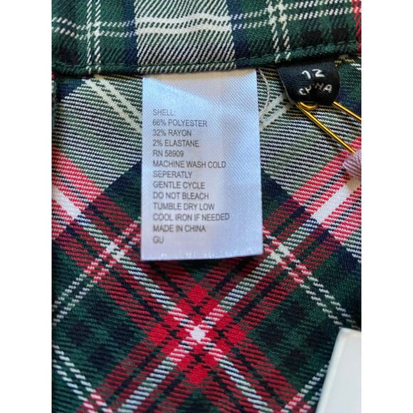 NWT Alex Marie Clarissa Christmas Holiday Plaid A-Line Midi Skirt- Size 12 - Picture 7 of 8